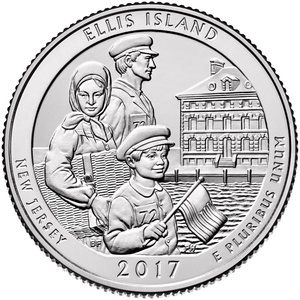 2017 Quarter - S - Ellis Island - Silver Proof reverse